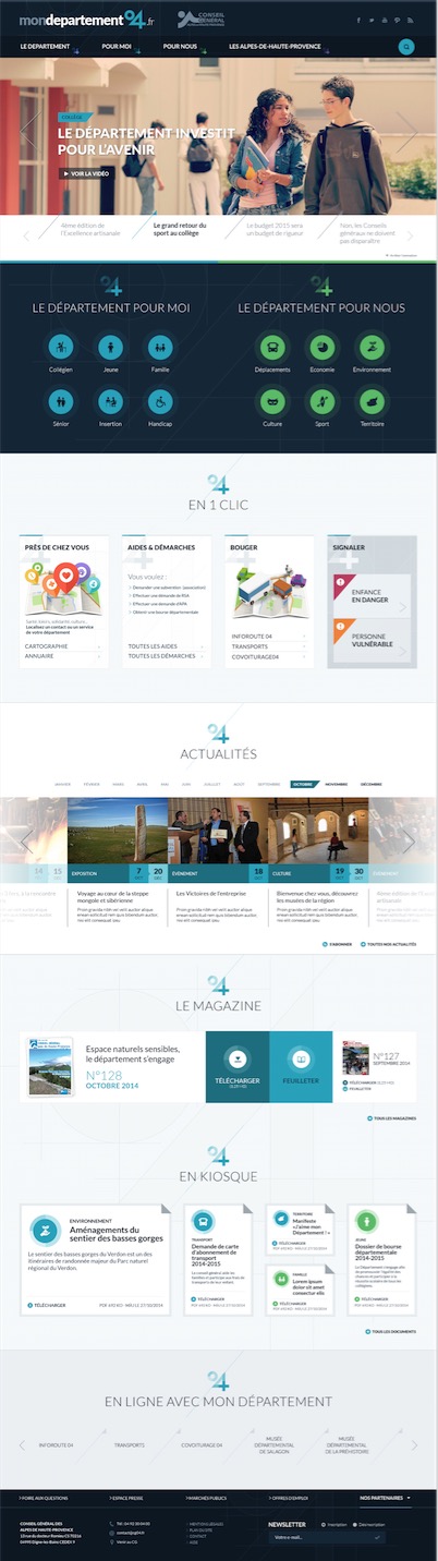Page d'accueil du site portail du Département des Alpes de Haute-Provence