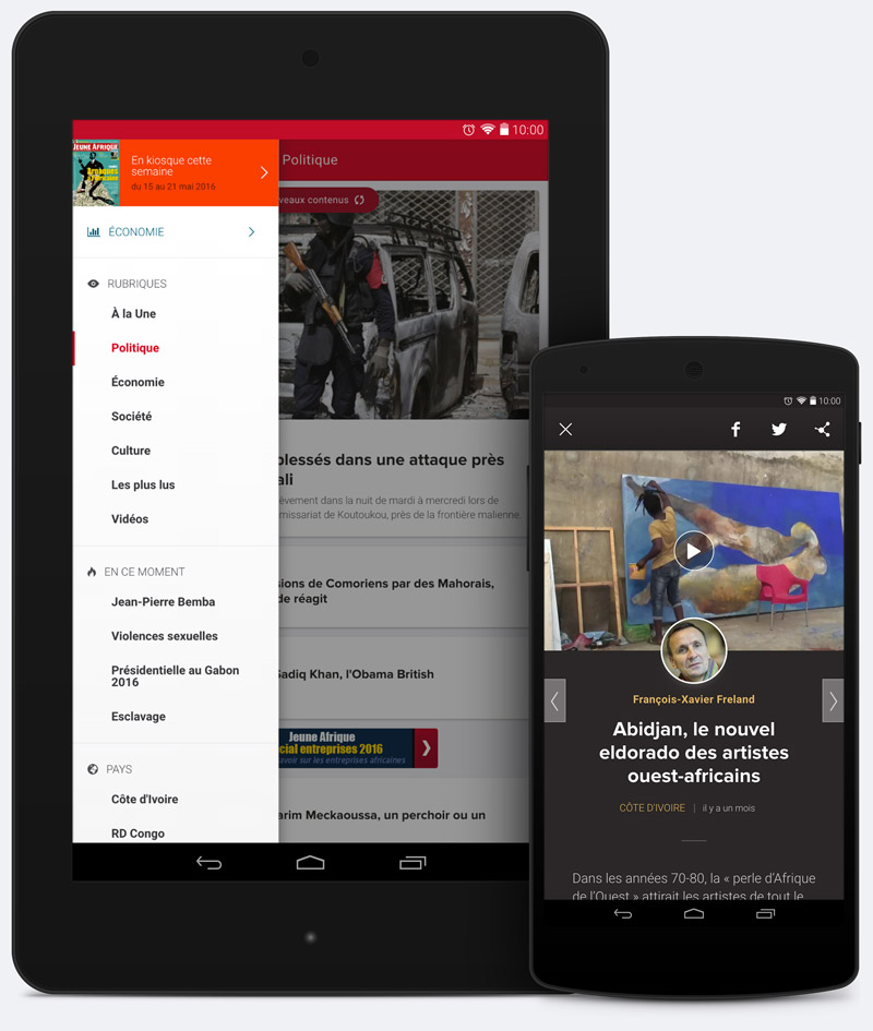 Application Jeune Afrique - Android
